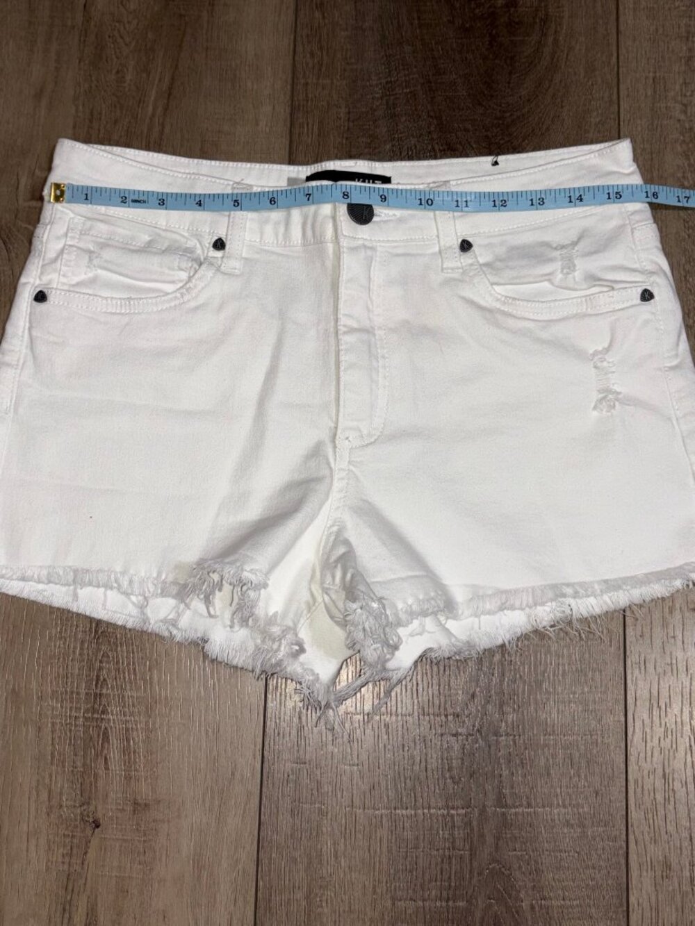 Kut From the Kloth Jane High Rise Jean Shorts Size 6 White - Picture 8 of 12